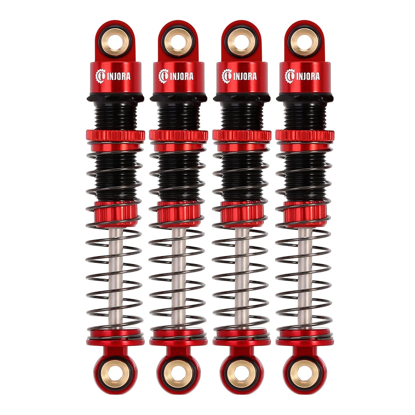 INJORA 45mm Shocks Aluminum Threaded Absorber Oil Damper for FMS FCX24 1/24 RC Crawler Upgrade(Red)