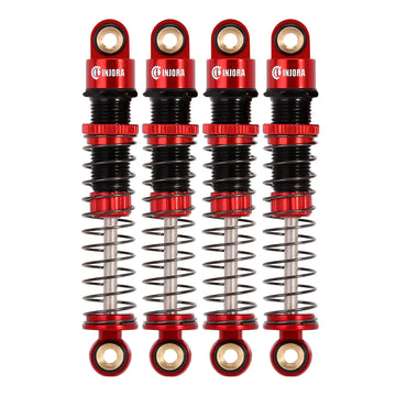 INJORA 45mm Shocks Aluminum Threaded Absorber Oil Damper for FMS FCX24 1/24 RC Crawler Upgrade(Red)
