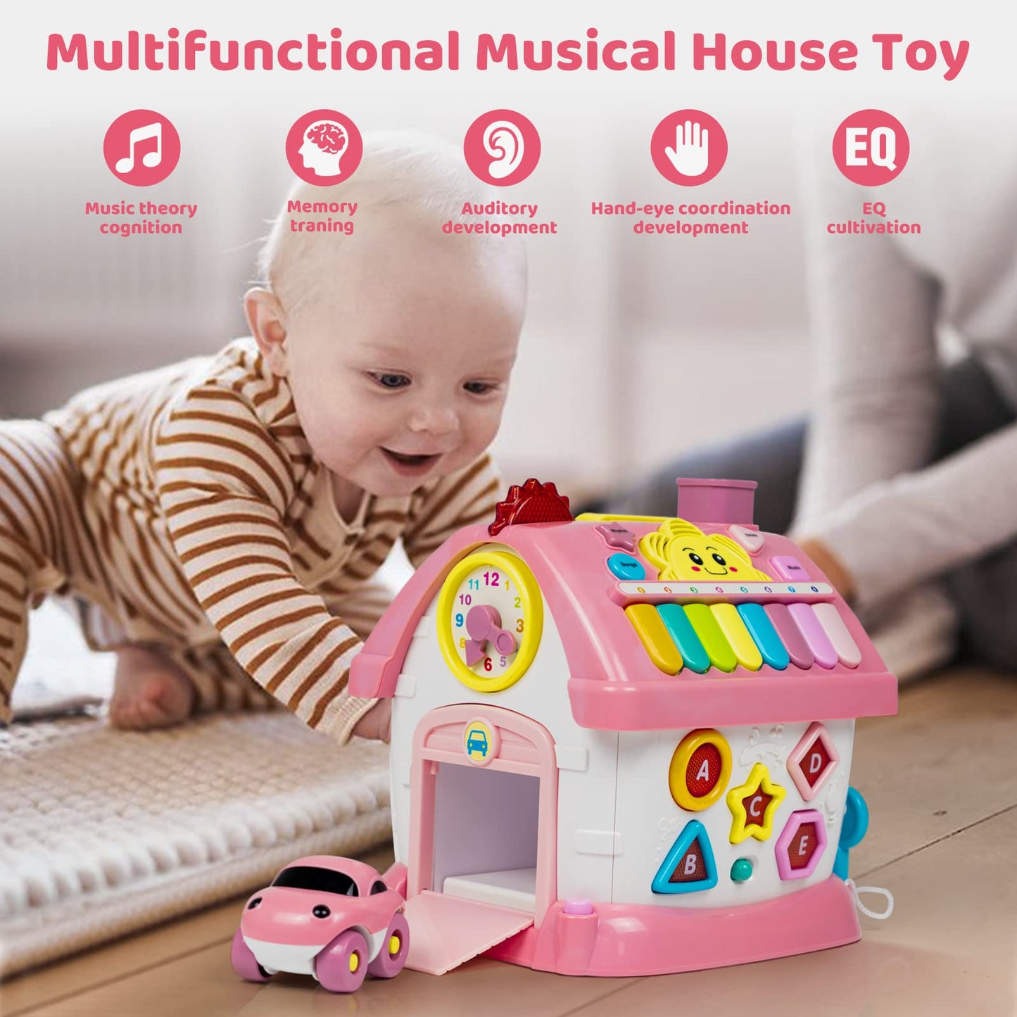 Marstone Toys For 1+ Year Old Girl Gifts, First Birthday Gifts For Girls, 8-In-1 Montessori Toddler Toys House With Learning And