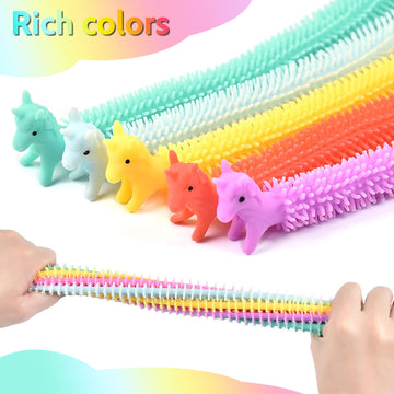 Tgxlak 10Pcs Unicorn Stretchy Strings Toys, Sensory Stress Toys For Against Anxiety, Quiet Stress Relief Toy For Autism And Spec