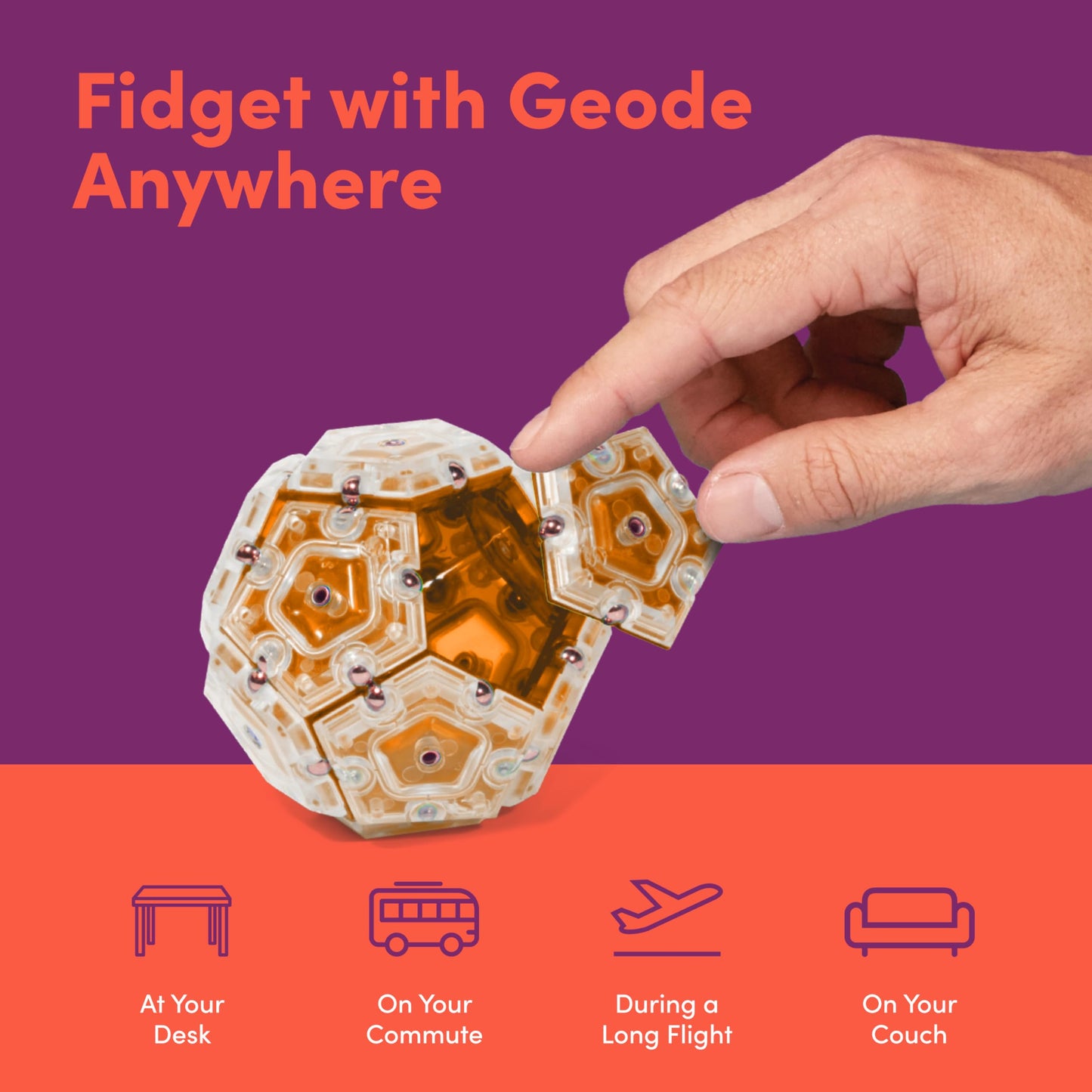 Speks Geode Sphere Magnetic Fidget Toy for mature-themeds | Quiet mature-themed Sensory Toy for Stress Relief & Anxiety Office Desk Toy & Top Gadget Gift Idea | Lava 12-Piece Set
