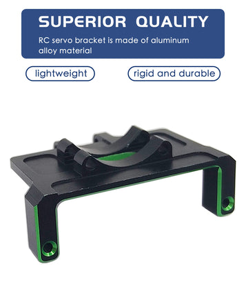 HOPLEX RC Servo Mount Bracket and Mini Servo Arm Green for ES08MA II Servo Upgrade Parts for Axial SCX24 RC Car Crawler