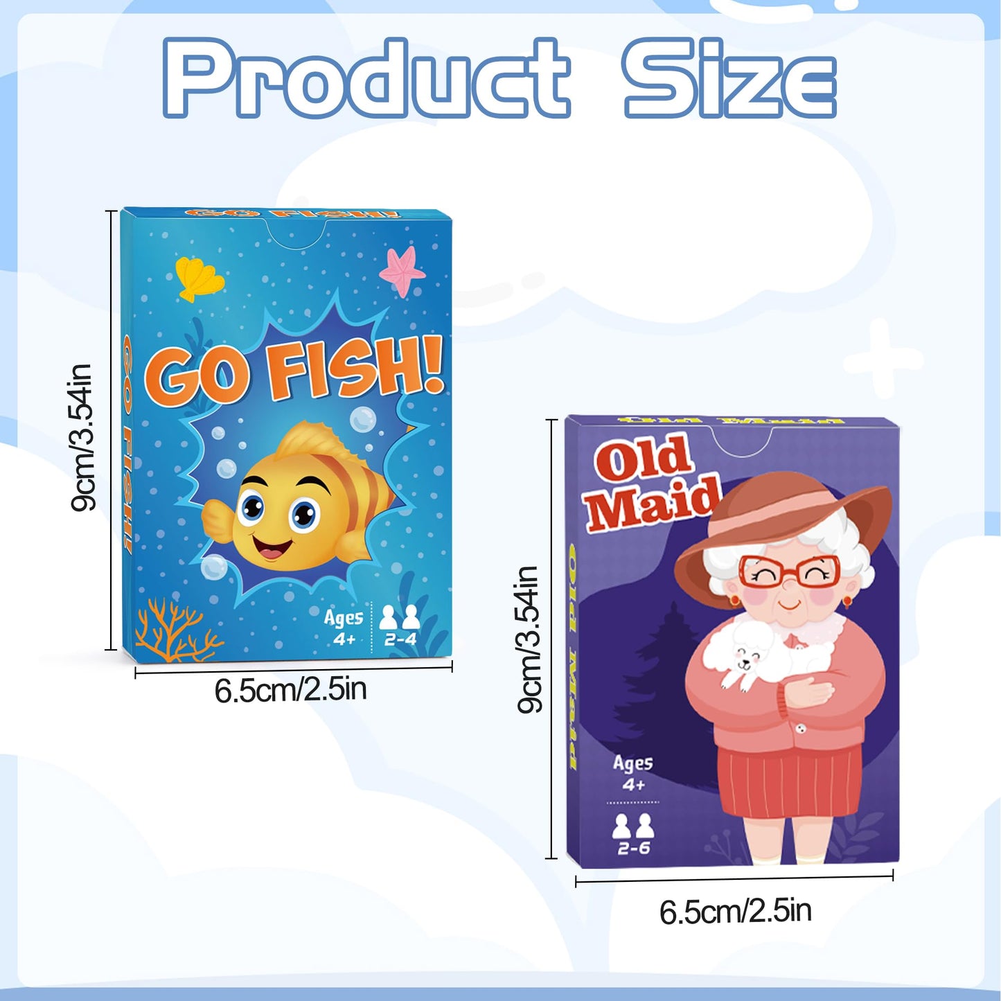 Card Games,Go Fish And Old Maid Card Game For Kids Ages 4-8,Fun Classic Interactive Games For Kids Toddlers Adults,Perfect For S