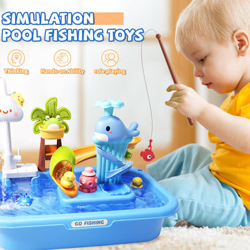 LZZAPJ Kids Play Sink with Running Water,Toddler Sink Dishwasher Toy,Water Table Pretend Play for Toddlers Age1-3,Role Play Kitc