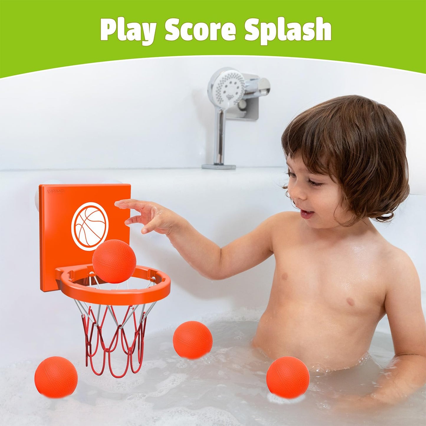Marppy Bath Toys For Toddlers & Kids – Bathtub Basketball Hoop With 4 Mold-Free Balls, Strong Suction Cup – Fun Bathtub And Shower Toys For Boys & Girls.