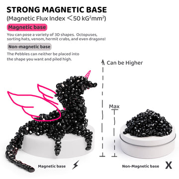 LiKee 550+ Ferrite Putty Fidget Toys Magnet Fidget Toys mature-themed Gifts for Stress Relief or Desk Decoration Include Strong Magnet Base Great for Attention Relaxation & ADHD