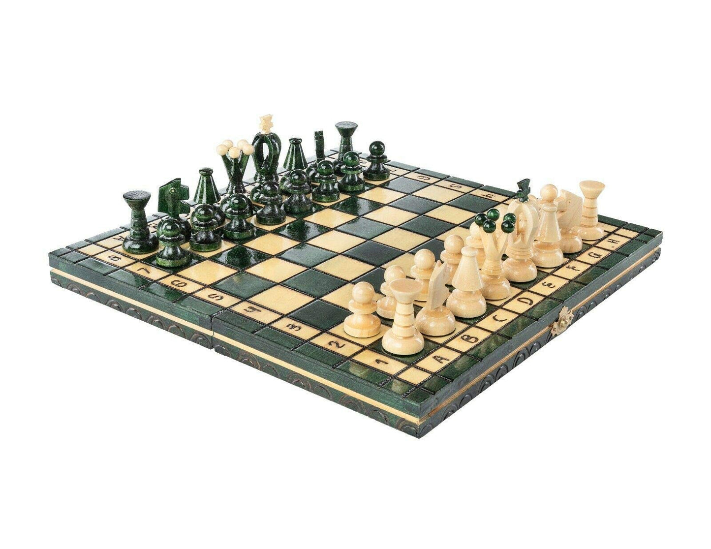 Chess And Games Shop Muba Wooden Chess Set Paris Apple Wooden International Board Vintage Carved Pieces - 14 Inches