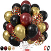 Black Burgundy Gold Balloon,60 Pcs 12 Inches Metallic Gold Burgundy Confetti Balloons For Kids Magical Wizard Party Birthday Decorations Birthday Balloons Baby Shower Engagement Party Supplies