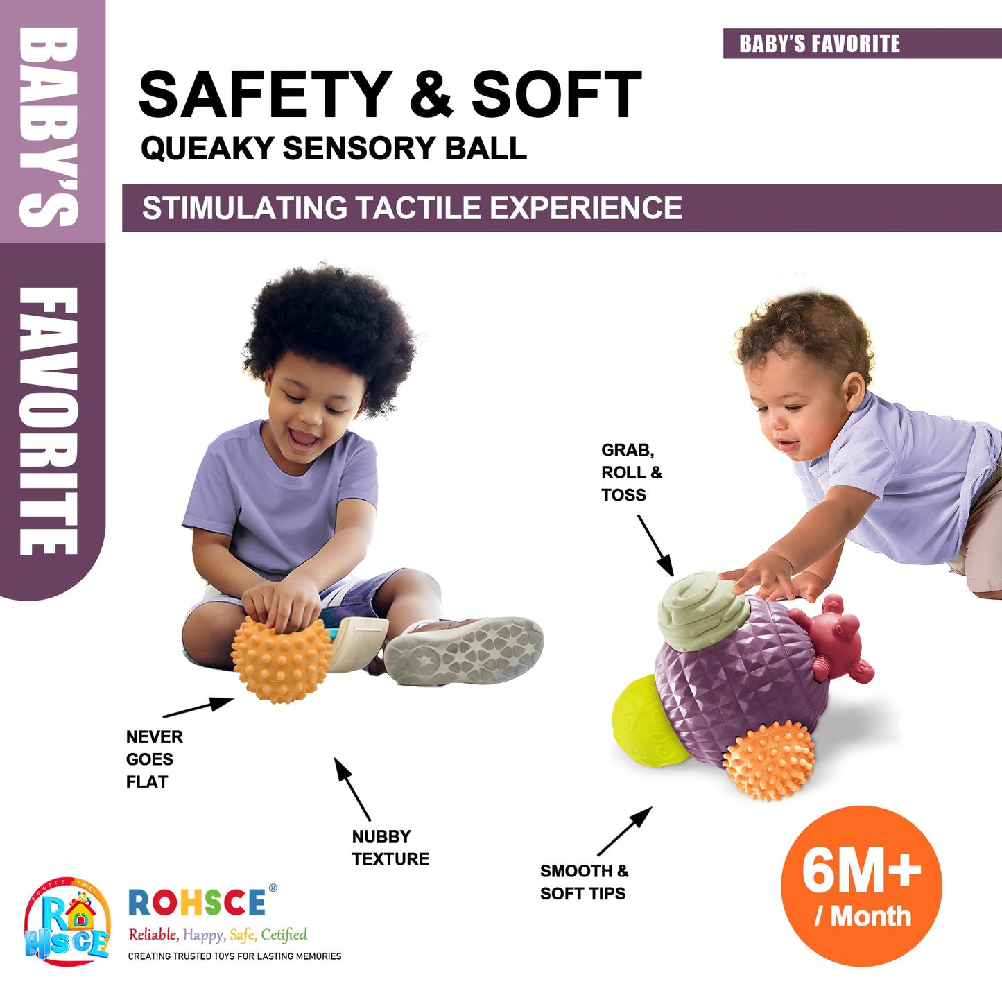 ROHSCE Sensory Balls for Toddlers 1-3, Montessori Toys for Babies 6-12 Months, Easter Baby Toys, Sensory Balls for Easter Basket