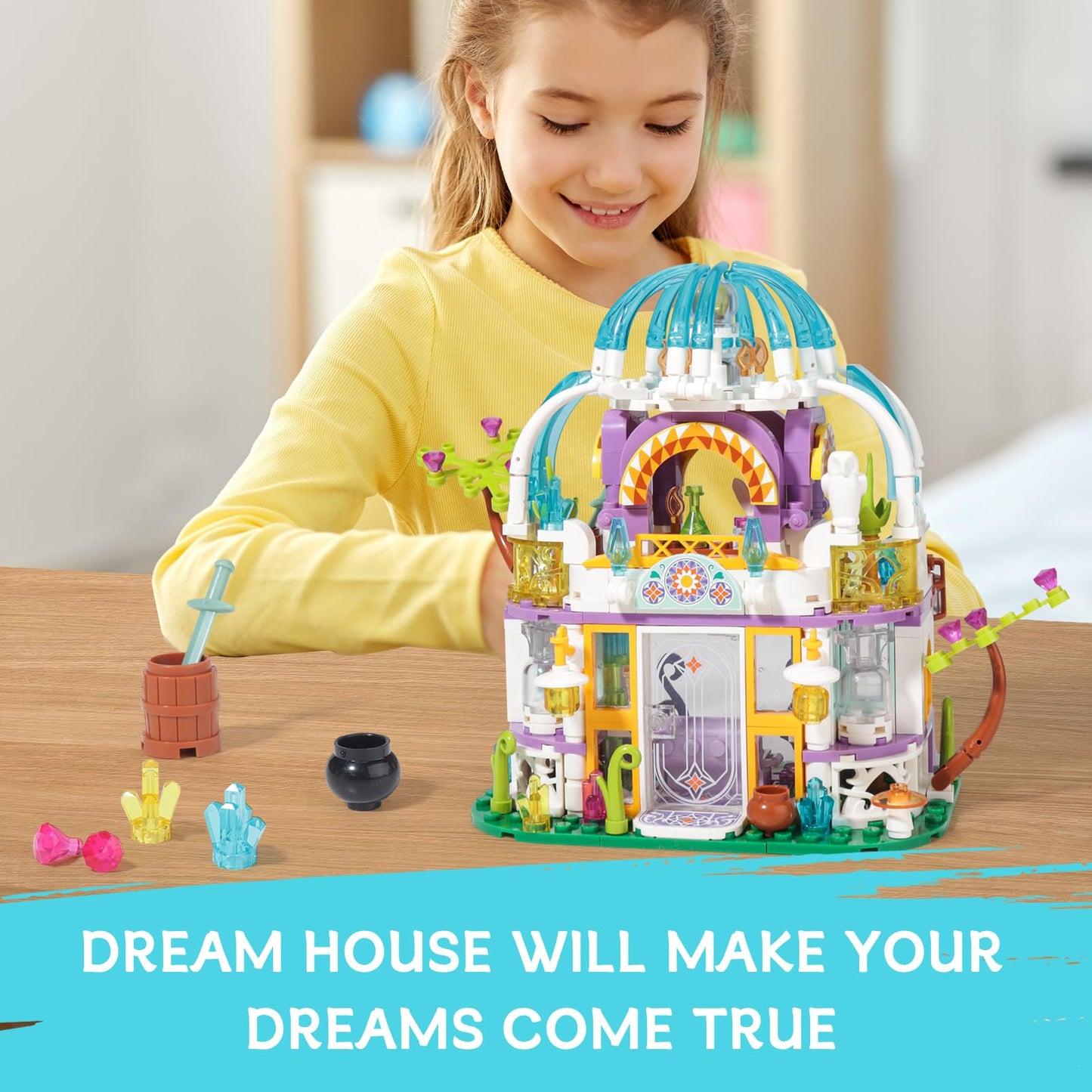 Friends House Building Set With Led Light,Compatible With Lego Friends Construction Educational Building Toys For Girls Boys Age