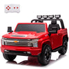 LUIBAS 24V 2-Seater Battery Powered Licensed Chevrolet Silverado Kids Ride On Truck Electric Vehicle with Remote Control, Kids R