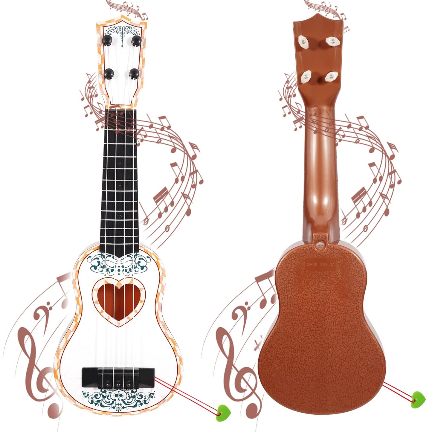 Raimy 17In Ukulele Guitar For Kids - 4 String Mini Learning Instruments Educational Musical Toy For Beginner Toddler Gifts For A