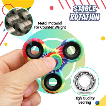 12 Pack Fidget Spinner Toy Bulk For Kids Adults, Metal Tri-Spinner Fidget Set, Hand Spinner For Stress Relief, Easter Birthday G