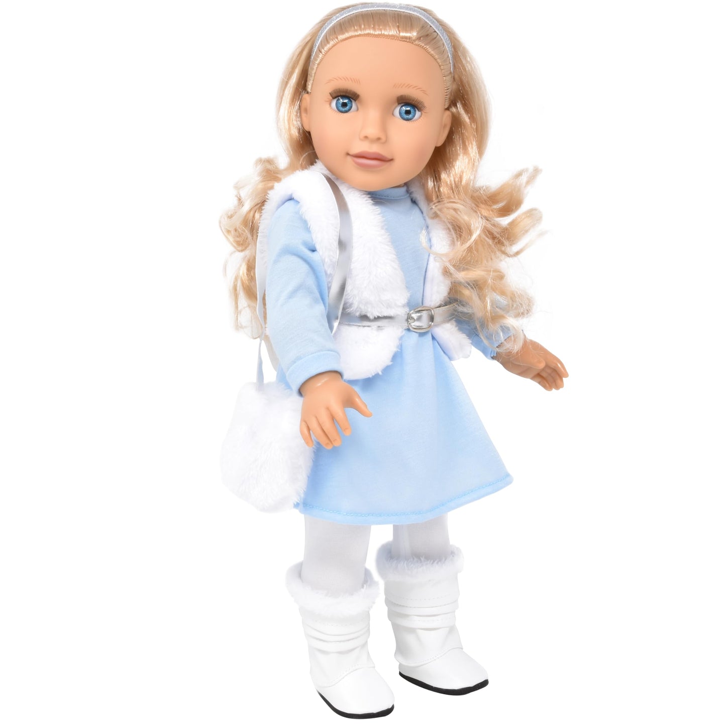Gift Boutique - 18 Inch Girl Doll With Clothes Set In Gift Box, Fashion Doll With Beautiful Long Blond Hair Blue Eyes With 2 Outfits, Boots And Accessories Princess Doll For Girls And Kids