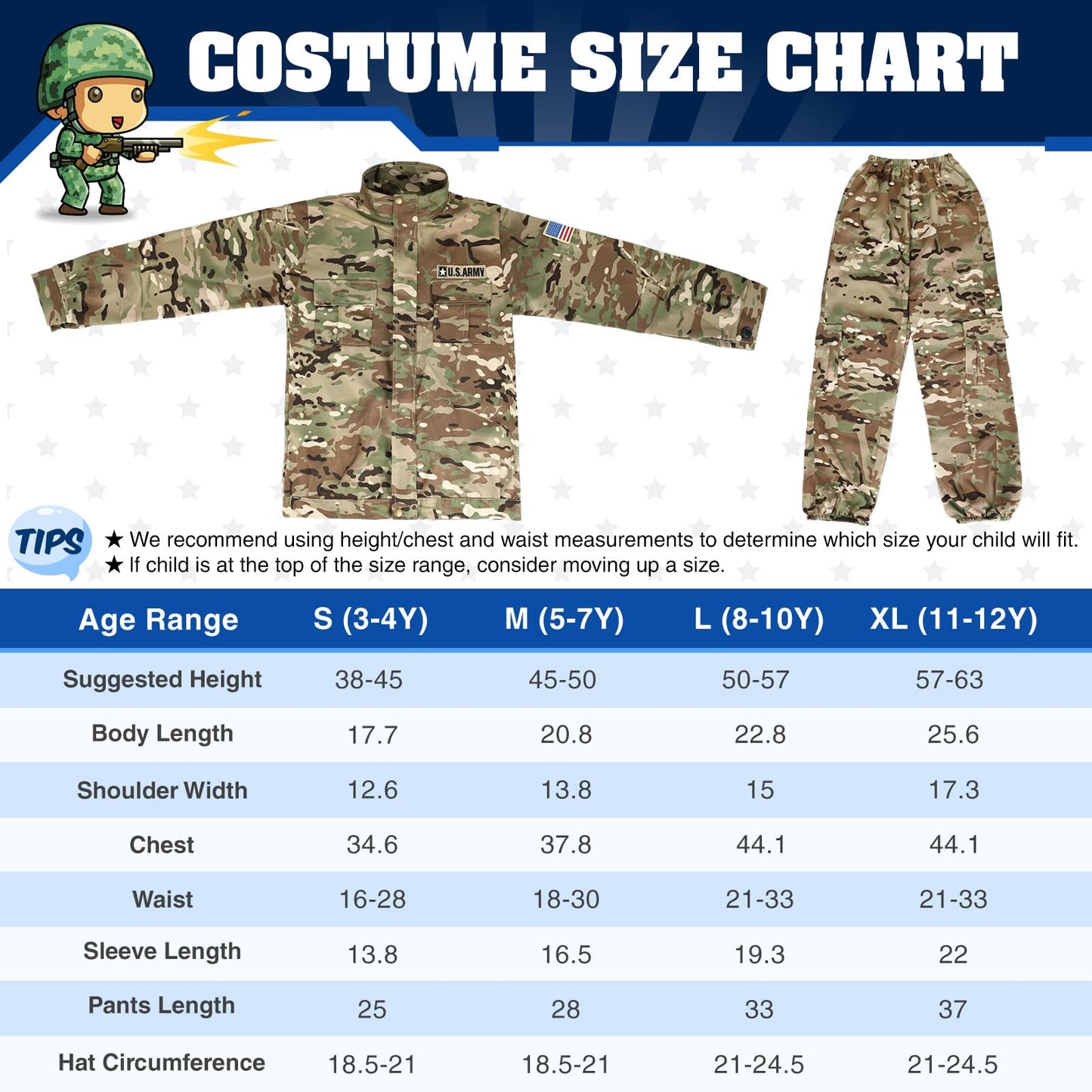 Giftinbox Army Costume For Kids,Soldier Halloween Costumes Boys Kid,13Pcs Military Dress Up Role Play Set With Accessories,Deluxe Birthday Gift Kids Size ,Green Camo,Small (3-4Yrs)