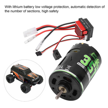 Rc Brushed Motor, 540 High Torsion Low Noise Dual Mode Low Voltage Brushed Motor 360A Esc For Rc Suv(35T)