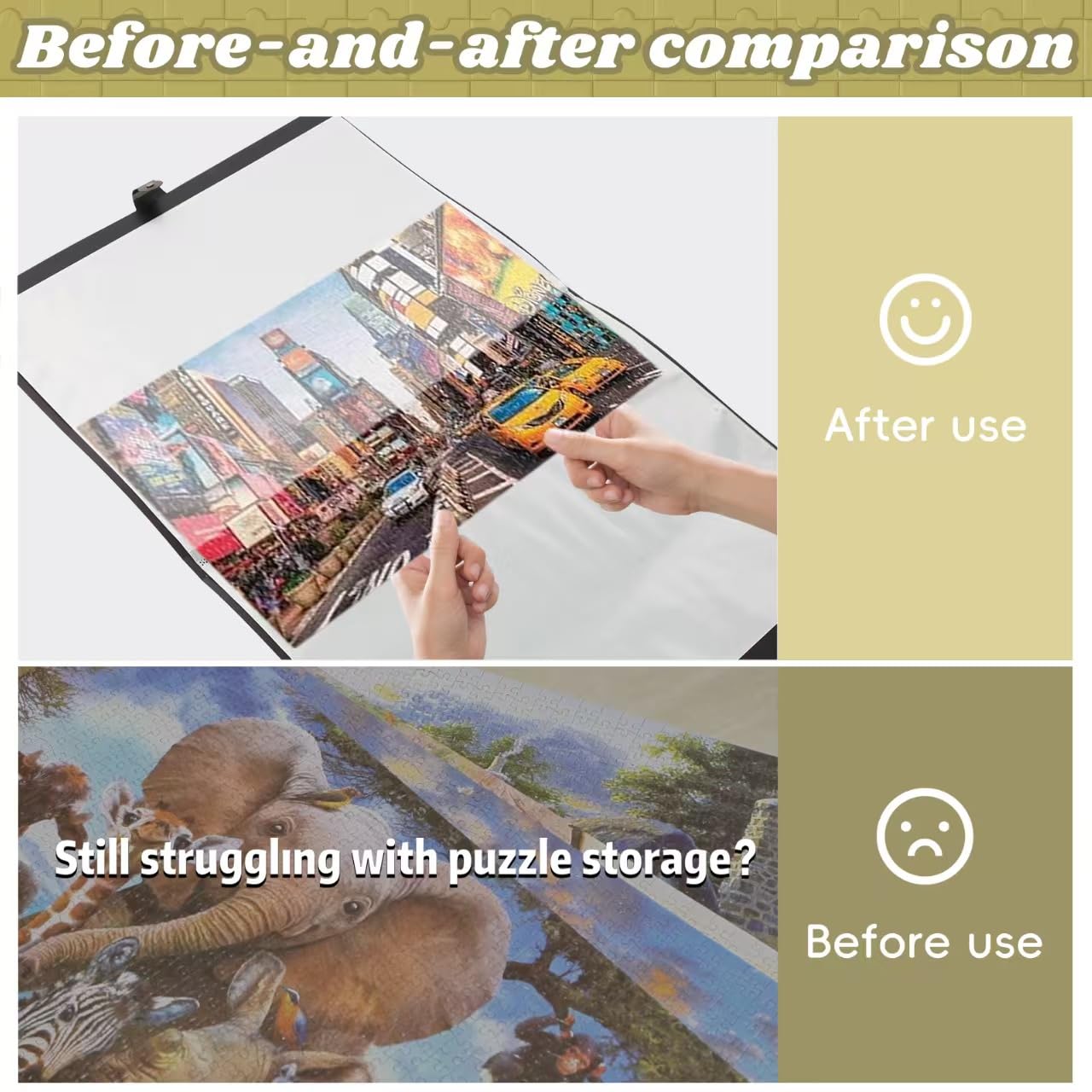 Ymnlwz Puzzle Storage 1000 Pieces Large-Capacity Storage Puzzle, 20 Transparent Pockets, Portable, Dustproof And Stain-Proof, Su