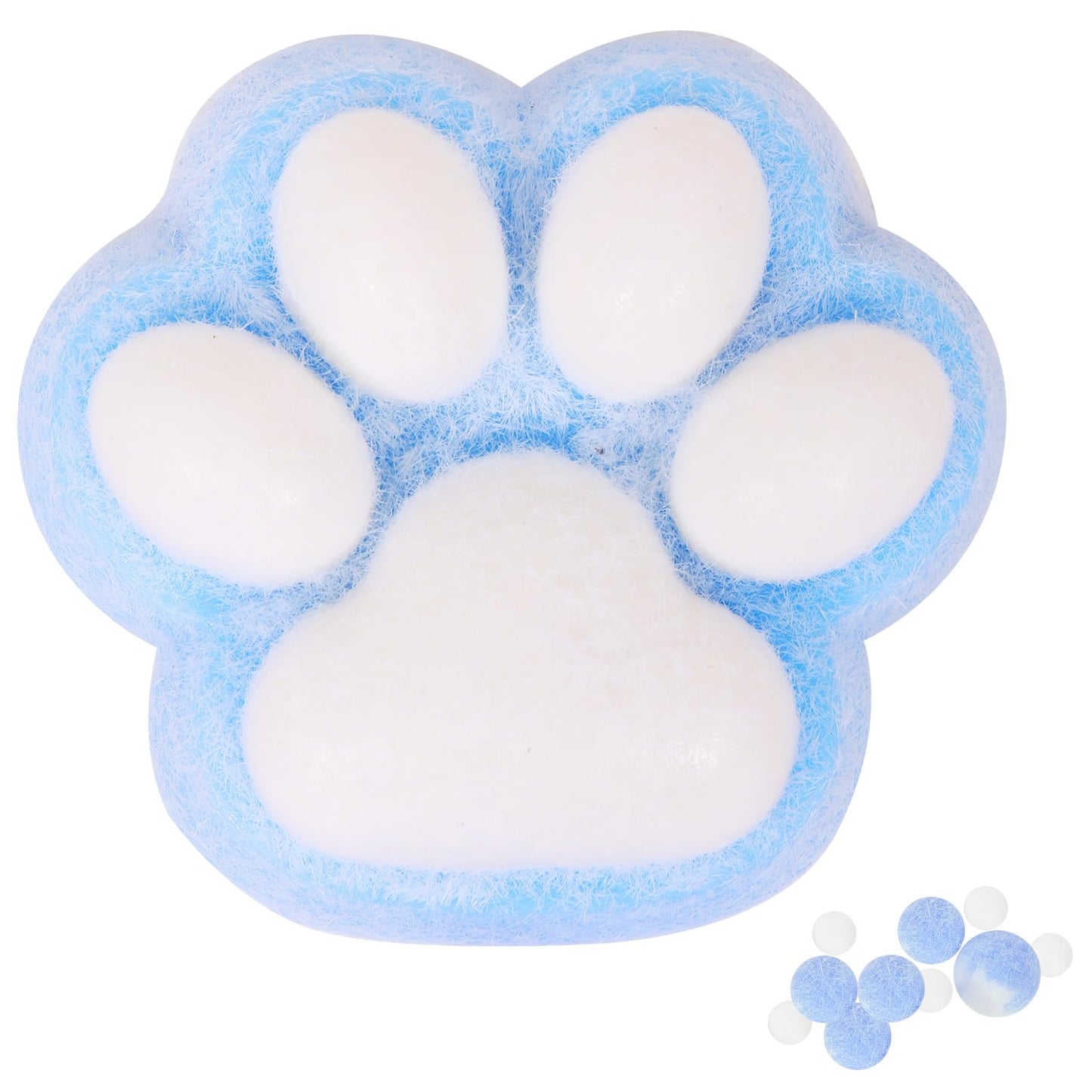 1Pcs Blue Squishy Cat Paw Squishy Toy,5 Inches Big Fufu Cat Squeeze Paw,Cute Soft Squeeze Fidget Toys Squeeze Toys For Stress Re