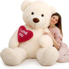 MaoGoLan Giant Teddy Bear 6 Feet - I Love You Red Heart Stuffed Animal, White Polyester, Model MG-001, Perfect for Valentine's Day, Anniversaries, Birthdays
