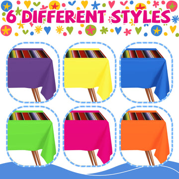 Hosuly Mexican Fiesta Tablecloth 54 x 108 Party Plastic Tablecloth Striped Table Cover for Mexican Fiesta Party Decorations(