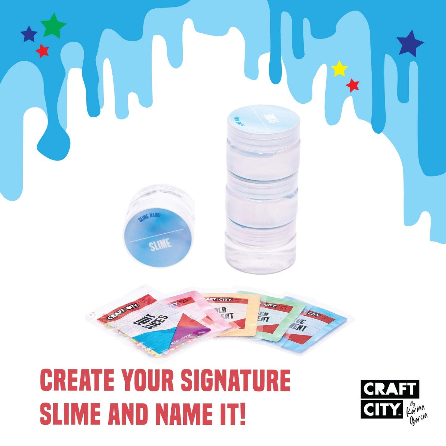 Craft City Karina Garcia Diy Clear Slime Kit | 4 Pack | Pre Made Slime | Ages 8+