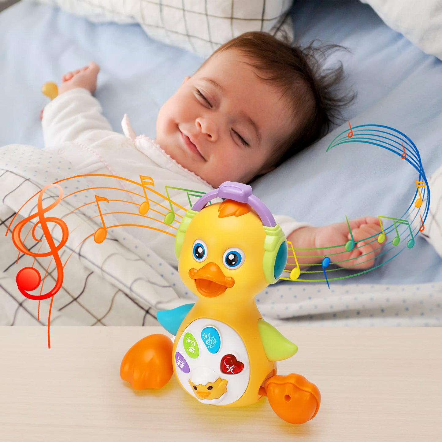 Baby Musical Duck Toy Dancing Crawling Tummy Time, Light Up Infant Toys 0-3-6 6-12 12-18 Months Easter Gifts For 1 2 Year Old Boys Girls Baby Learning Development Toddler Toys Age 1-2