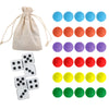 Comsrev 30 Wahoo Board Game Replacement Marbles 5 Each Of 6 Colors, 6 Dice And A Play Bag For Aggravation Wahoo Board Game