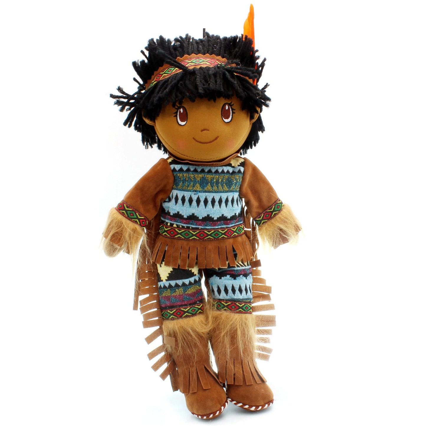 Kinnex Collections 14'' Native American Indian Plush Rag Doll -Df14001- Atul - Df140001