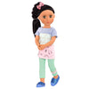 Glitter Girls – Soo Ji 14-Inch Poseable Fashion Doll – Black Hair & Hazel Eyes —Hearts Outfit With Blue Glitter Shoes – Toys, Clothes, And Accessories For Kids Ages 3+