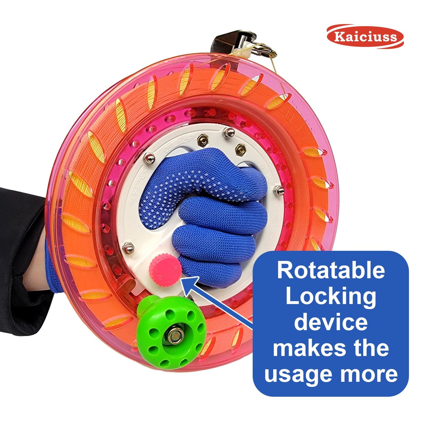 Kaiciuss Kite Reel Winder With Line, Kite String Reel For Kids & Adults, Easy To Use Kite String And Spool, It Comes With Durable Kite Thread And Connector (Pink)