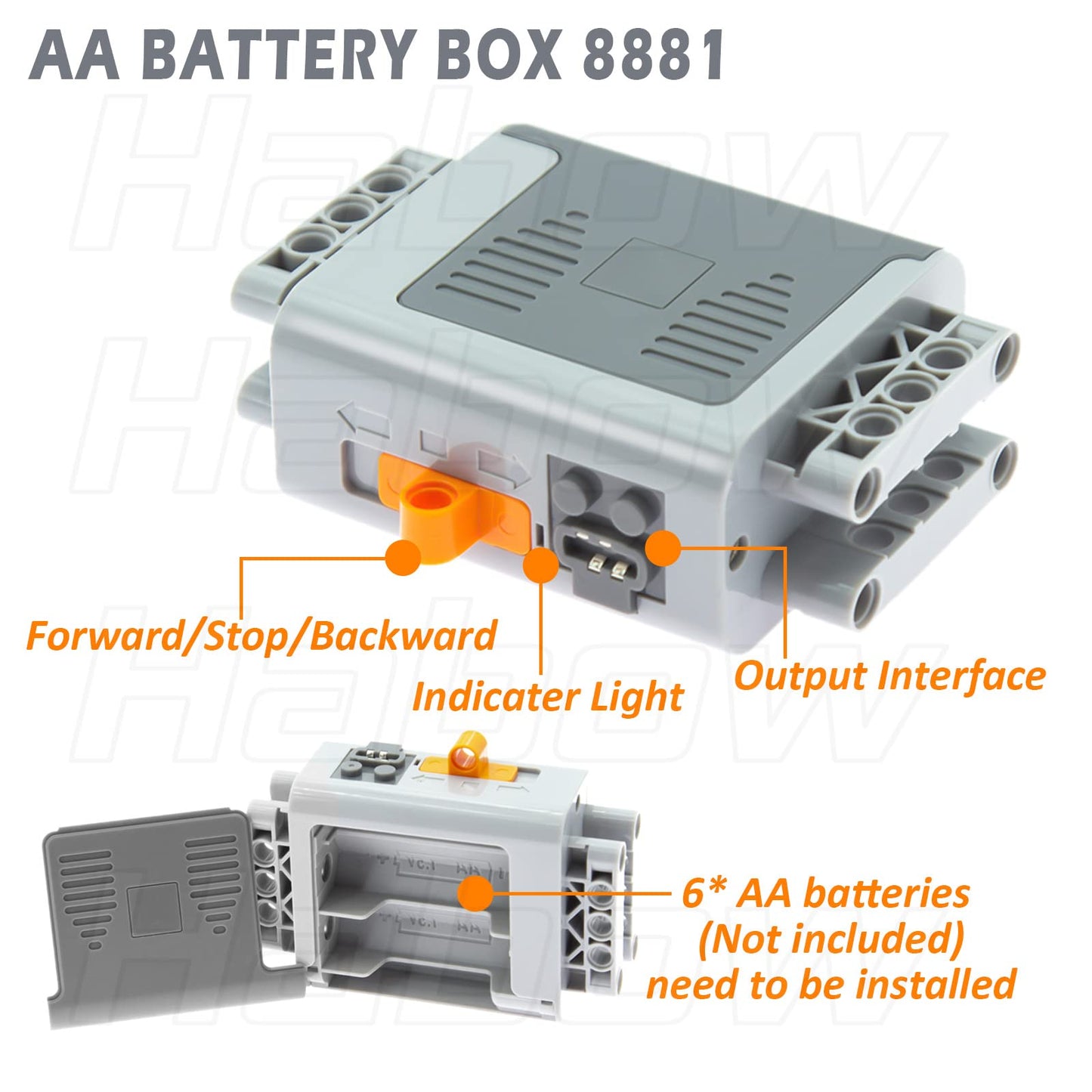 Habow 24Pcs Power-Function Technic-Parts Kit M/L/Xl Motor Ir Remote Control Aa-Battery-Box-8881 Ir Receiver Extension Wire Light