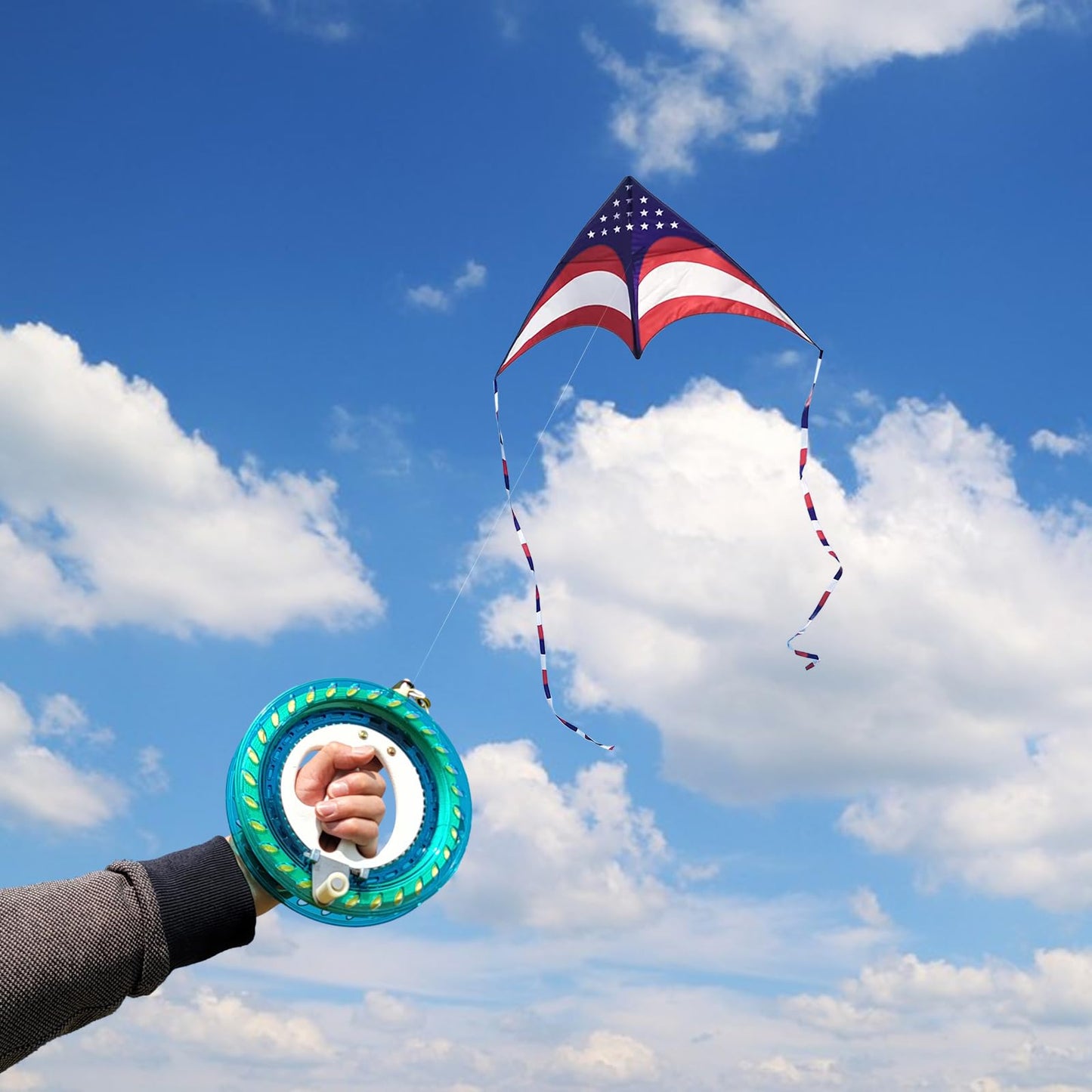 Mint'S Colorful Life 60'' Delta Kite With 7.1In Kite Reel Winder, Easy Flying Kite & Kite String Spool For Kids & Adults, Best B