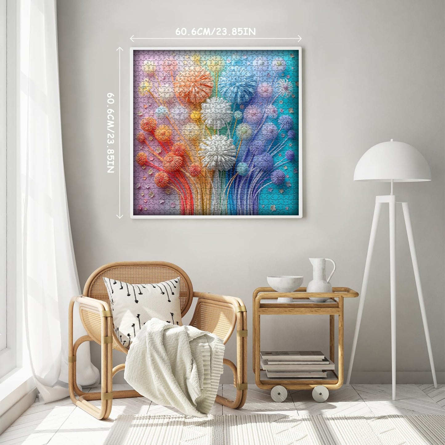 Flower Puzzles For Adults 1000 Pieces, Impossible Floral Puzzles, Colorful Rainbow Gradient Puzzle Hard,Challenging Spring Jigsaw Puzzles 1000 Pieces