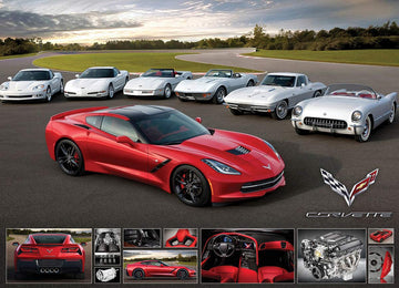 EuroGraphics 2014 Corvette Stingray Jigsaw Puzzle - 1000-Piece, Cardboard, White/Red, Model 6000-0736