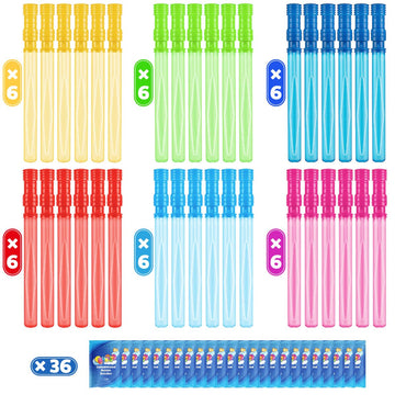 36 Pack 14 Bubble Wands, Big Bubble Wands With 36 Bubble Refill Solution, Bubbles Party Supplies For Easter, Birthday, Wedding,
