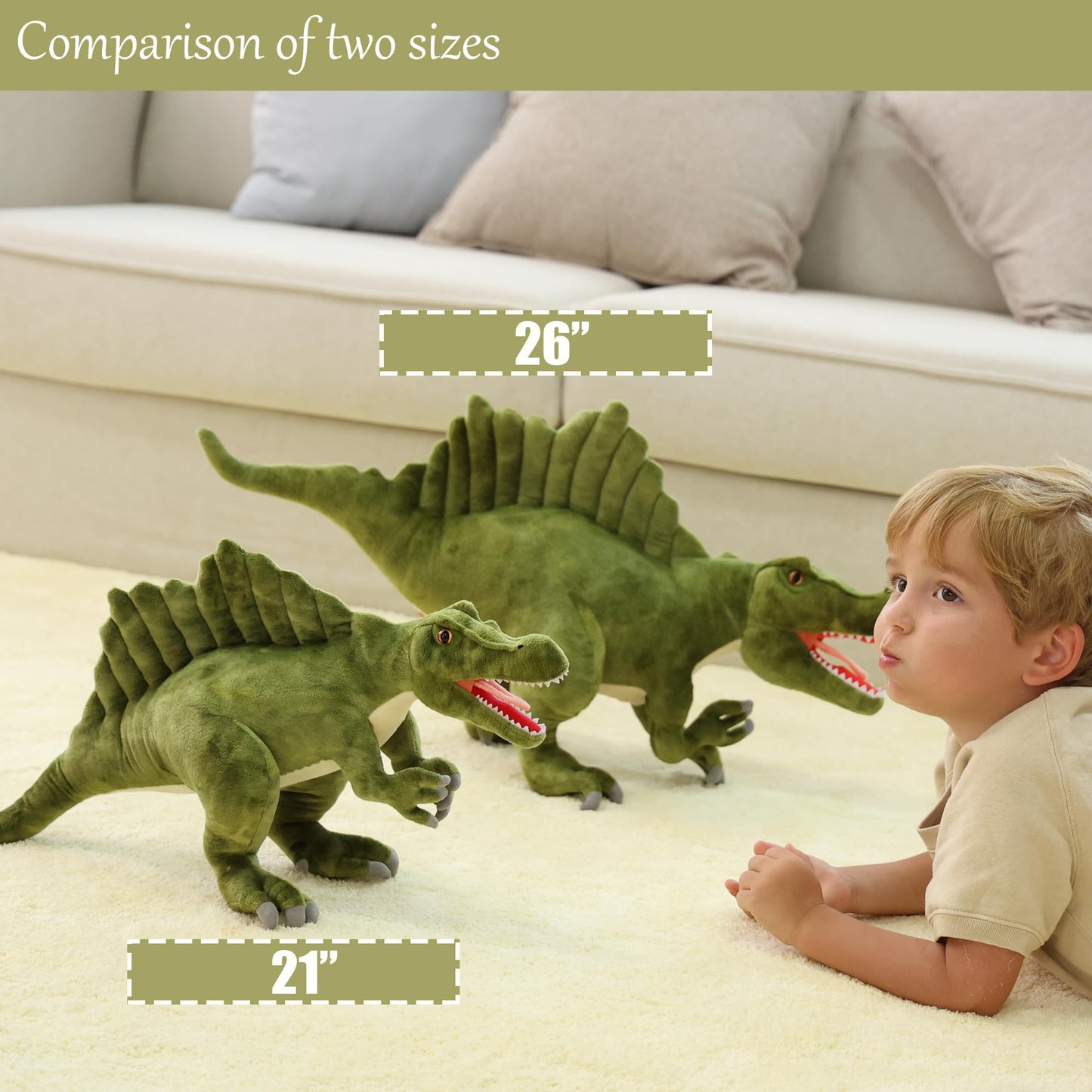 Wilomis Dinosaur Stuffed Animals, 26'' Large Spinosaurus Dinosaur Plush Toy, Soft Lifelike Spinosaurus Stuffed Dinosaurs For Boy