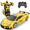 Cegoufun Remote Control Car For Kids Rc Cars For Boys,One Button Transformation To Robot With Flashing Light 2.4Ghz Transforming