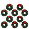 10 Pieces Mini Artificial Christmas Wreaths Ornaments, Dollhouse Miniature Christmas Wreath Doll House Mini Xmas Wreath for Doll
