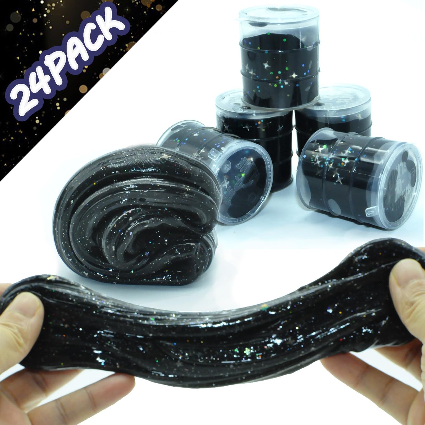 24 Pack Galaxy Star Slime,Party Favor For Kids Girls & Boys,Non Sticky, Stress & Anxiety Relief, Wet, Super Soft Sludge Toy,Birt