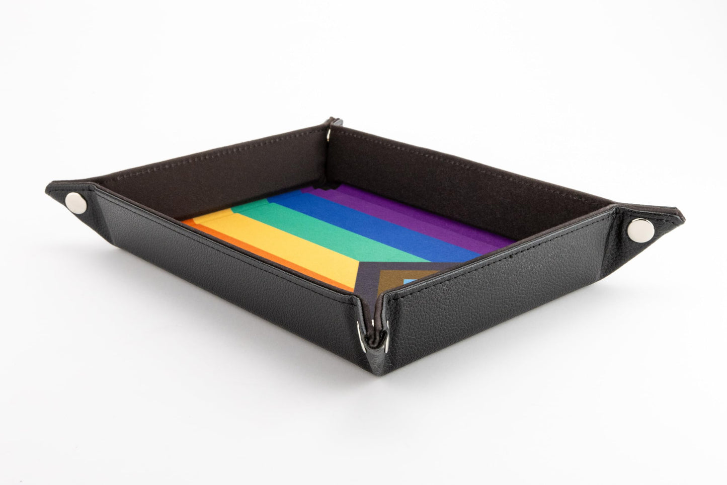 Fanroll By Metallic Dice Games Pride Fold Up Velvet Dice Tray: Rainbow Flag