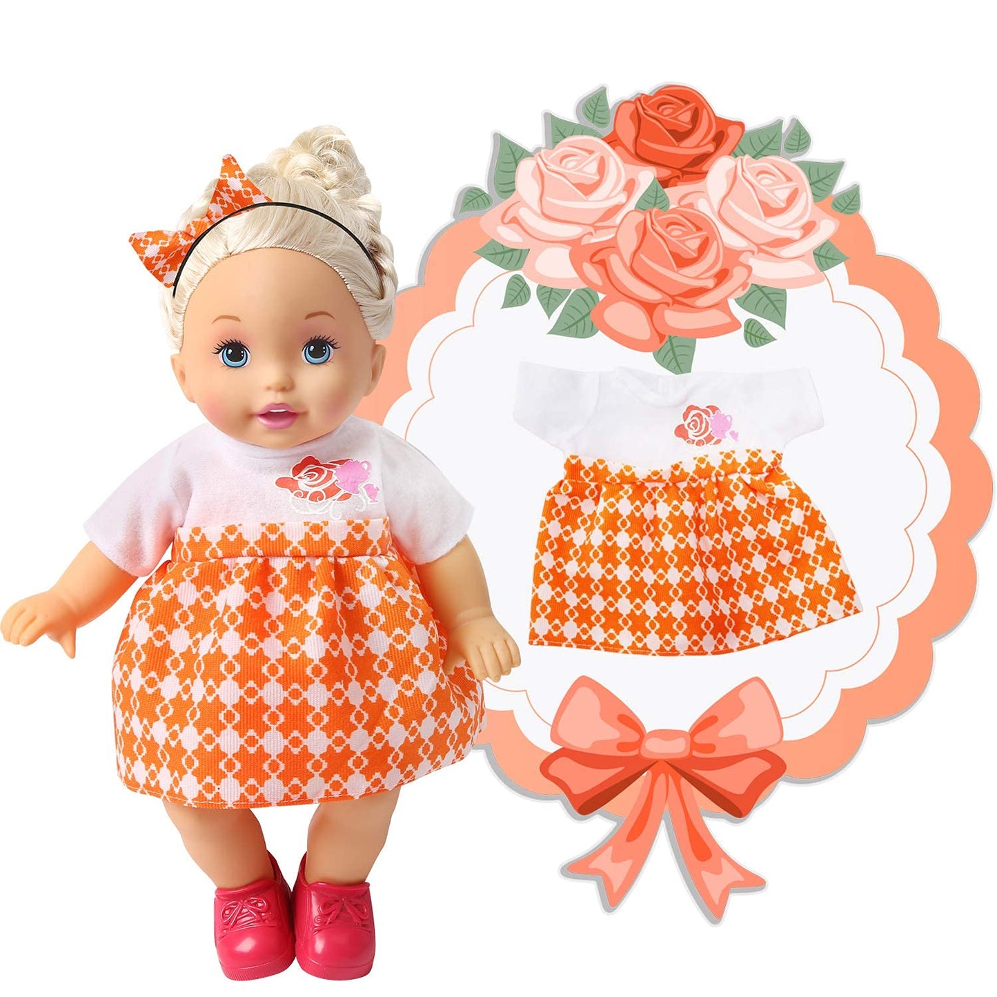 Na Bobo Clothes Set Of 6 For 12-14-16 Inch Alive Lovely Baby Doll Clothes Dress Outfits Costumes Dolly Pretty Doll Cloth Handmad