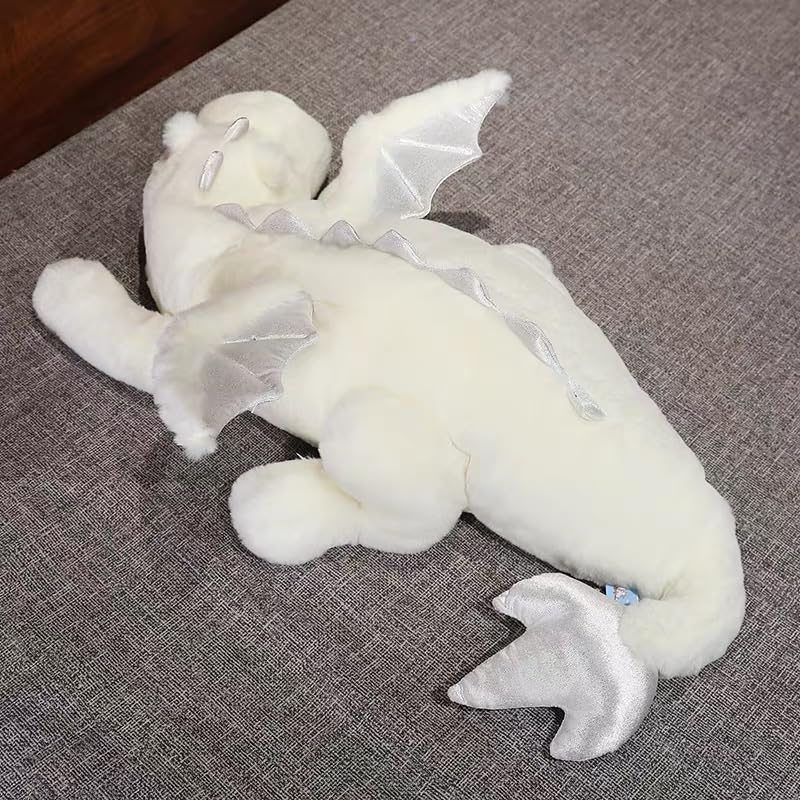 Leahaoe Big Dragon Stuffed Animal, Soft Dragon Plush Toy, 43.3'' White Stuffed Dragon For Kids And Adults, Plushie Gift For Girl