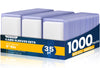 ZENOWICK 1000 Card Sleeves - 500 Hard Plastic Toploaders & 500 Clear Penny Sleeves for Baseball & Football Trading Cards, 3 x 4