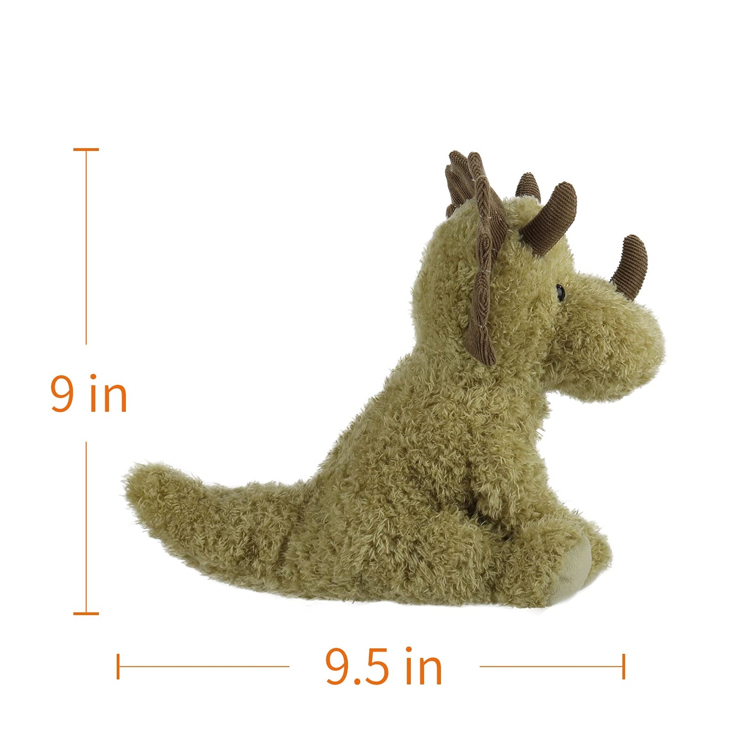 Apricot Lamb Toys Plush Green Dinosaur Triceratops Stuffed Animal Soft Cuddly Perfect For Child (Green Dino,9 Inches)