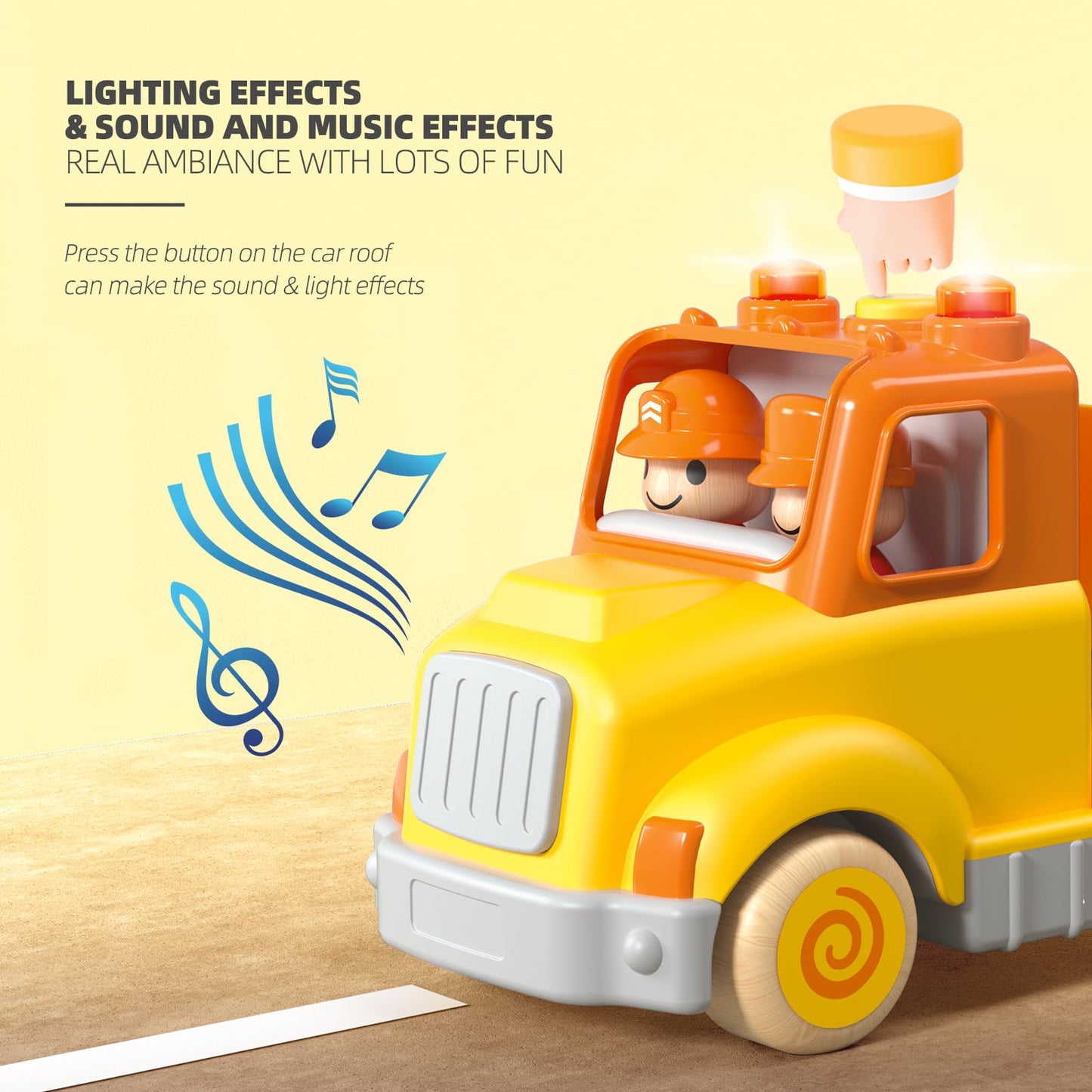 Toddler Car Toys for 2 3 4 5 Years Old Kids, Transport Carrier Truck Toy with 4 Wooden Vehicle, 24IN Foldable Track Trailer with