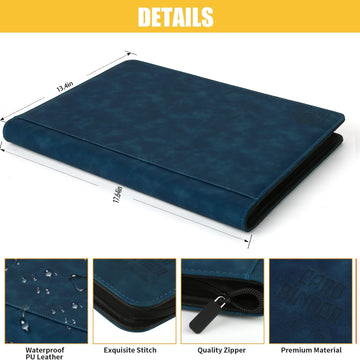 Arkeiliy enhanced Ringless Trading Card Binder - 1024 Capacity 16 Side-Loading Pockets per Page Archival Quality Protection & Anti-Slip Spine for TCG MTG Sports Cards (Navy)
