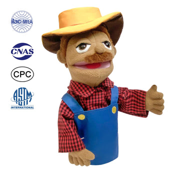 Okegztoa 16'' Puppets Entriloquist Puppet,Hand Puppets For Kids Plush Peasant Puppets For Adults With Removable Mouth Puppet For