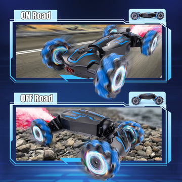 WJWMIRC 4WD Remote Control Gesture Sensor Car, Double-Sided Rotating 360 Flips Drift Car, 2.4 GHz Hand Control Car with Lights M