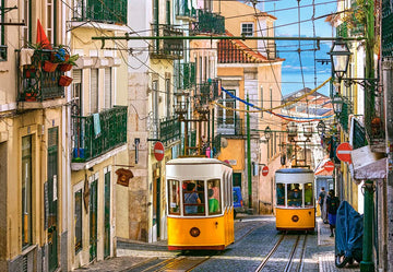 CASTORLAND 1000 Piece Jigsaw Puzzle Lisbon Trams Portugal European Puzzle Sister City of San Francisco mature-themed Puzzle Castorland C-104260-2