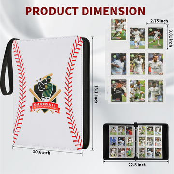 Baseball Trading Card Binder 9 Pocket enhanced Zip Trading Card Binder Waterproof 720 Double Sided Pocket PU Collection Binder Card Album for YuGiOh MTG TCG Game Cards & Sports Cards (white 2)